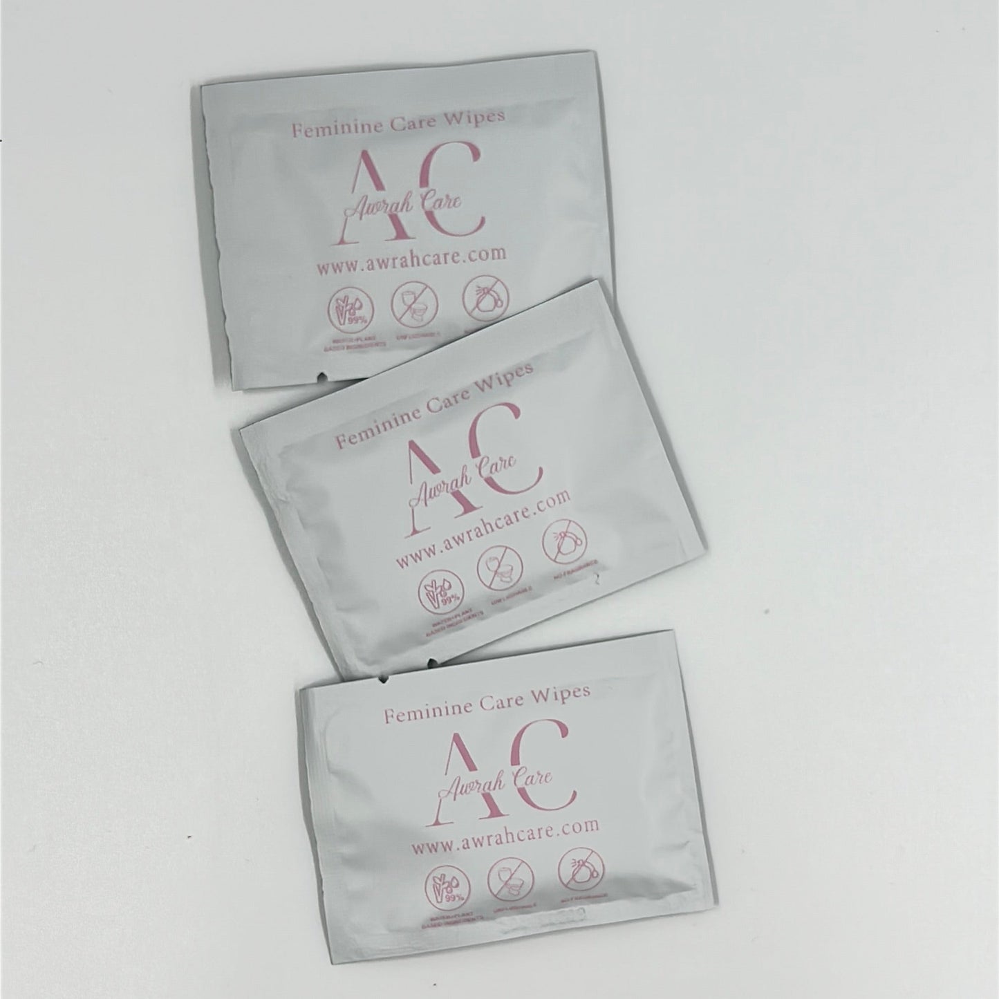 Three gray AC packets on a white background