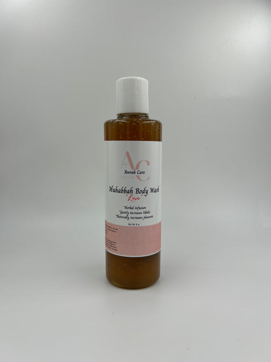 Small bottle with a label on a light gray background